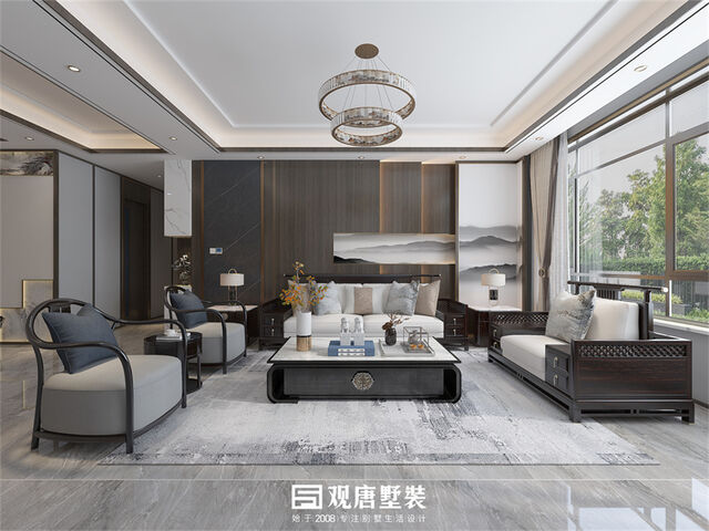 中海城210㎡现代中式四室两厅装修案例