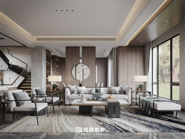 淄博鲁和墅470㎡新中式风格装修案例